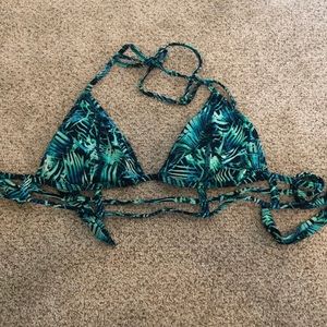 PINK bathing suit, palm tree print